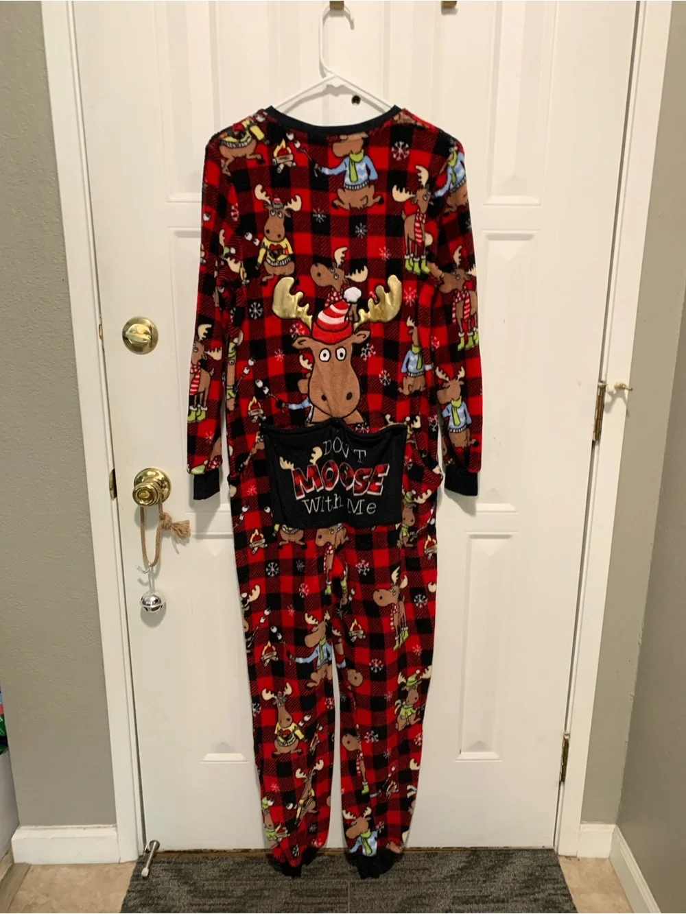 Secret Treasures Red Plaid Reindeer Kids Sleep Sack Pajamas